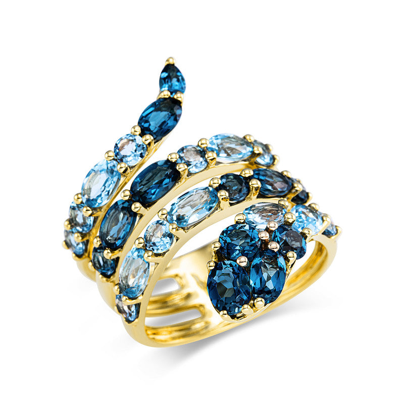 Ring mit Topas  aus 750/-18 Karat Gelbgold  