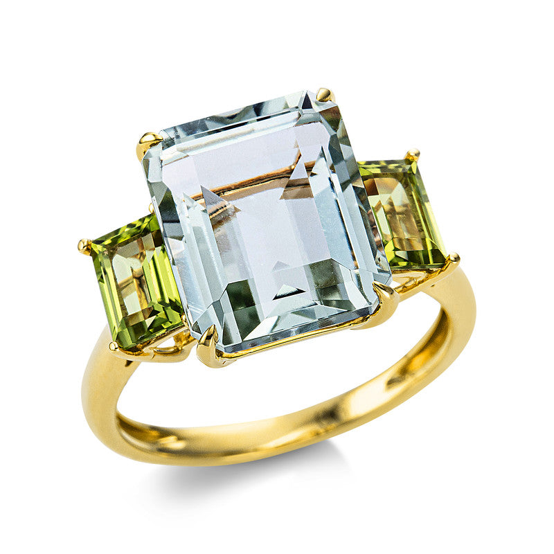 Ring mit Amethyst  aus 750/-18 Karat Gelbgold  