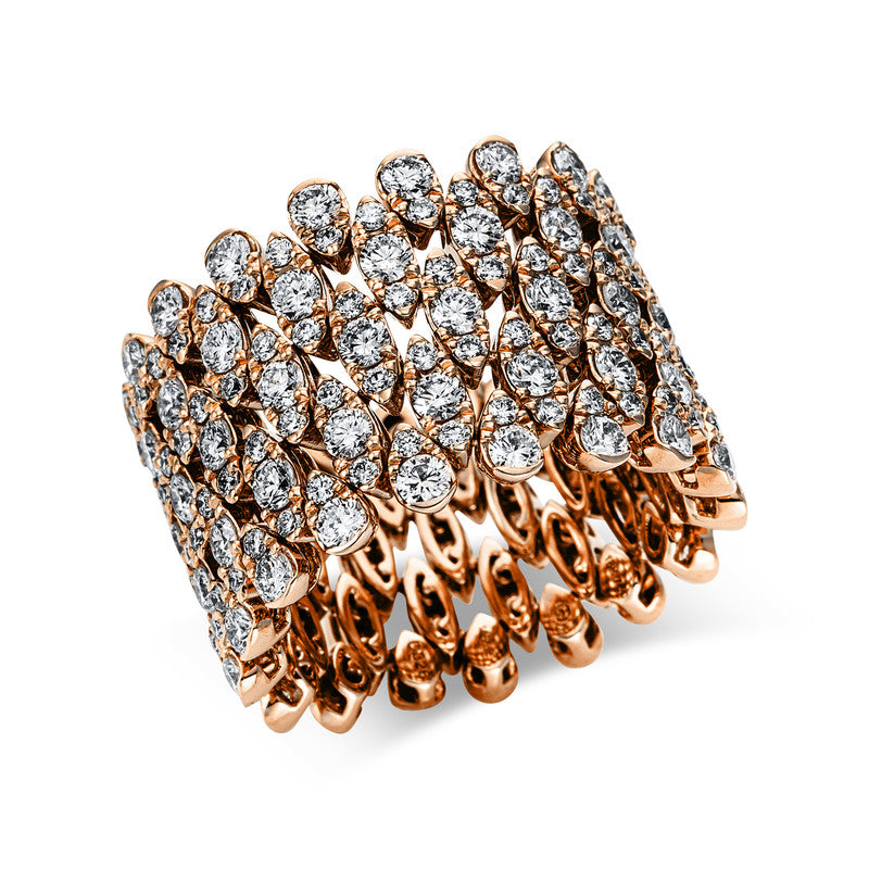 Ring    aus 750/-18 Karat Rotgold mit 150 Diamanten 3