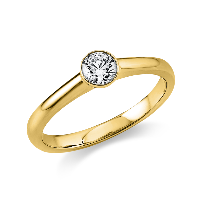 Ring    aus 585/-14 Karat Gelbgold mit 1 Diamant 0