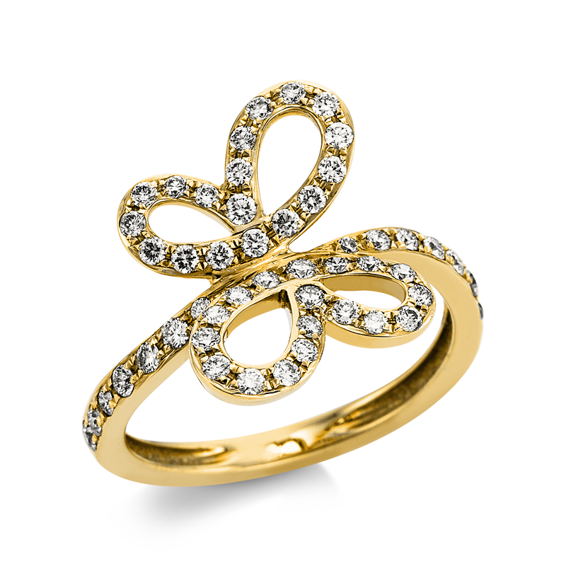 Ring    aus 585/-14 Karat Gelbgold mit 50 Diamanten 0