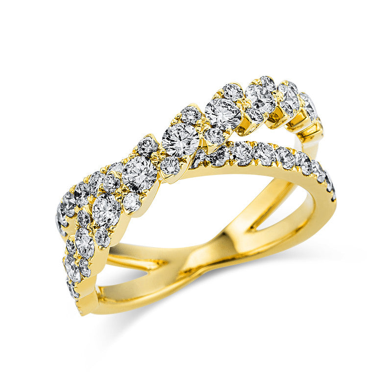 Ring    aus 750/-18 Karat Gelbgold mit 50 Diamanten 1