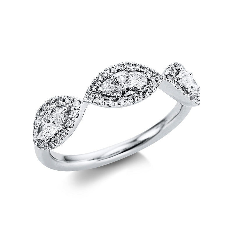 Ring    aus 750/-18 Karat Weißgold mit 54 Diamanten 1