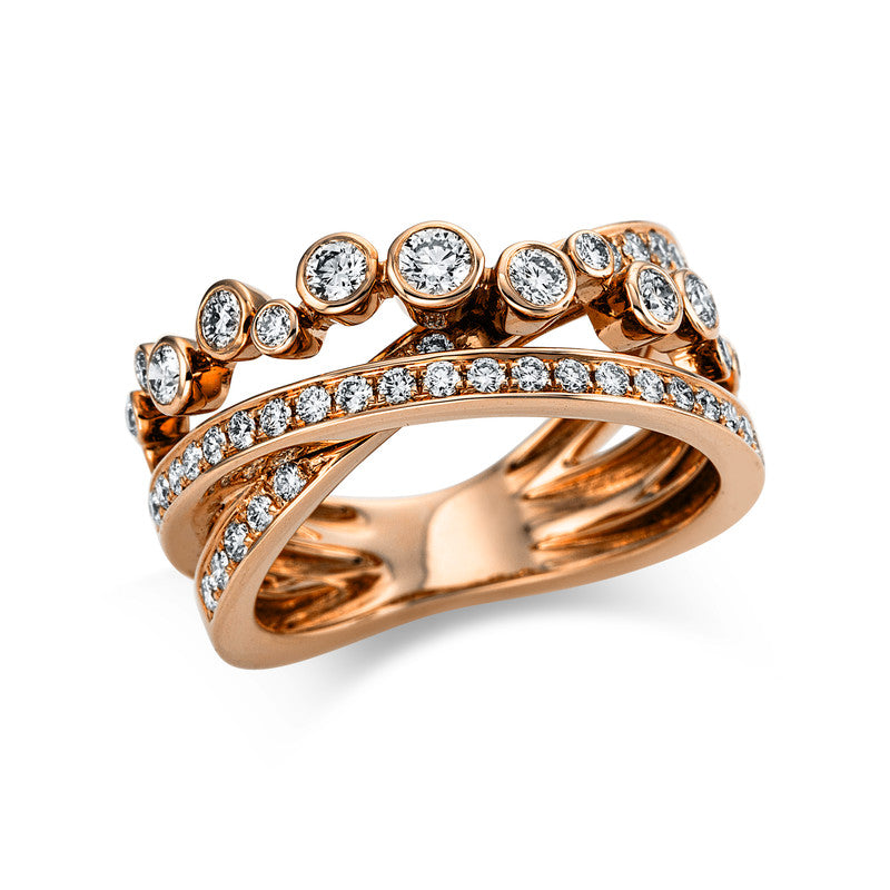 Ring    aus 750/-18 Karat Rotgold mit 48 Diamanten 0