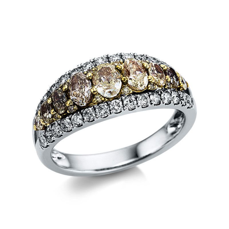 Ring    aus 750/-18 Karat Weißgold / Gelbgold mit 49 Diamanten 1