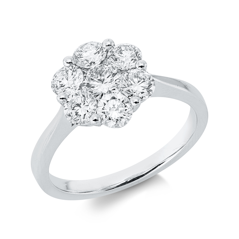 Ring    aus 750/-18 Karat Weißgold mit 7 Diamanten 1
