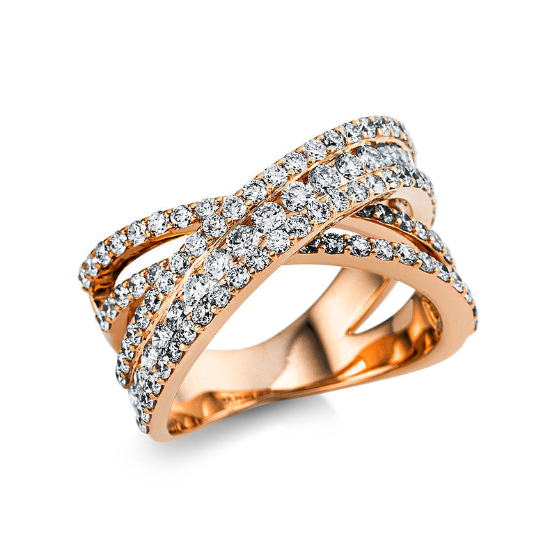 Ring    aus 750/-18 Karat Rotgold mit 94 Diamanten 1