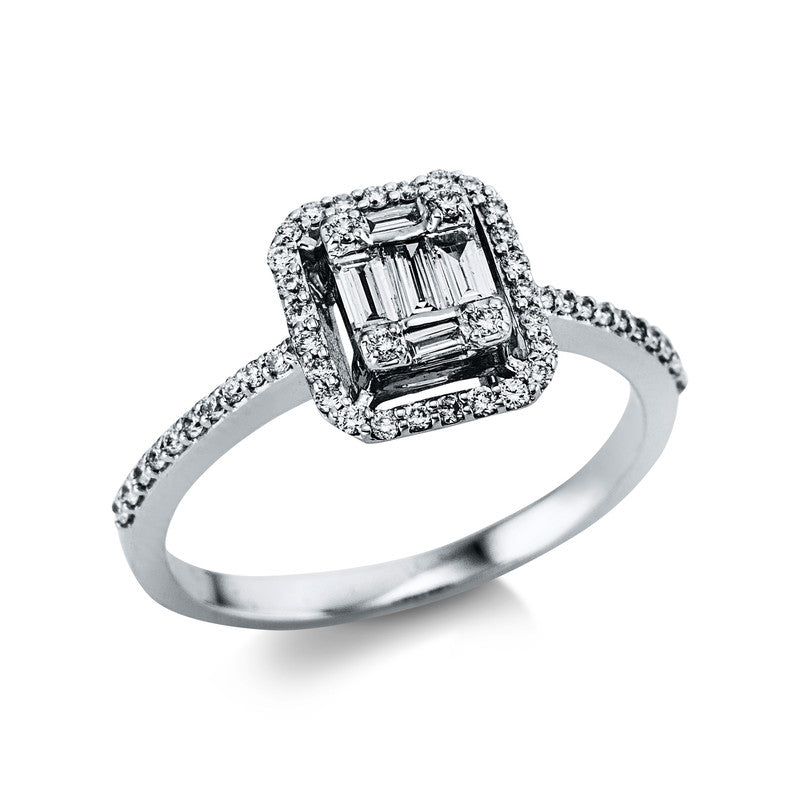 Ring    aus 585/-14 Karat Weißgold mit 56 Diamanten 0