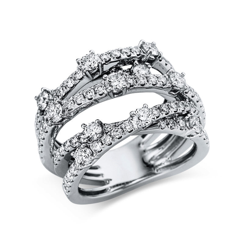 Ring    aus 750/-18 Karat Weißgold mit 91 Diamanten 1