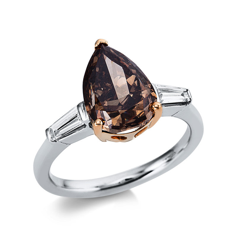 Ring    aus 750/-18 Karat Weißgold / Gelbgold mit 3 Diamanten 4