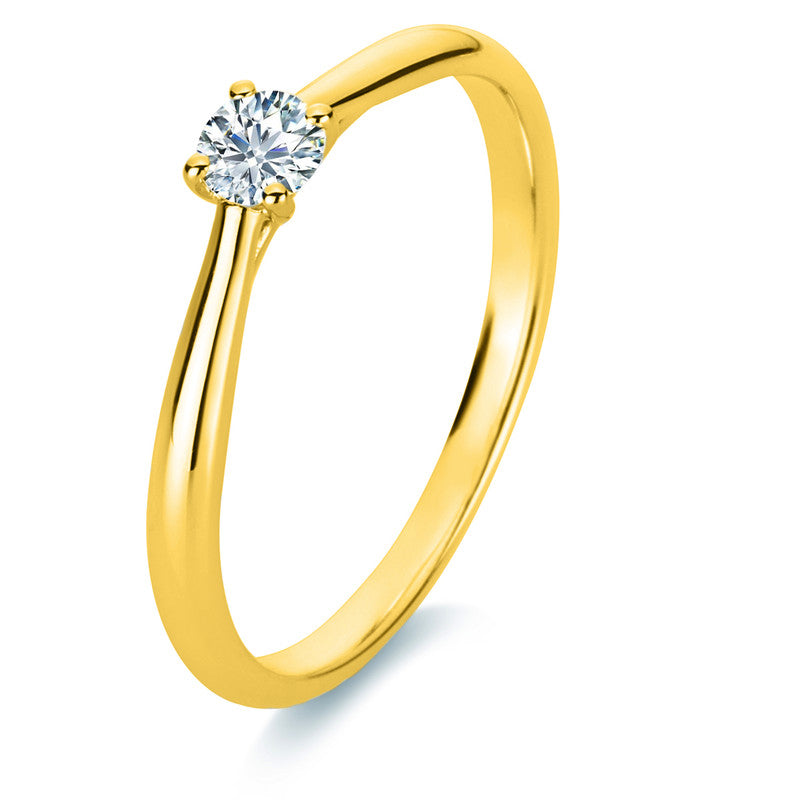 Ring    aus 750/-18 Karat Gelbgold mit 1 Diamant 0