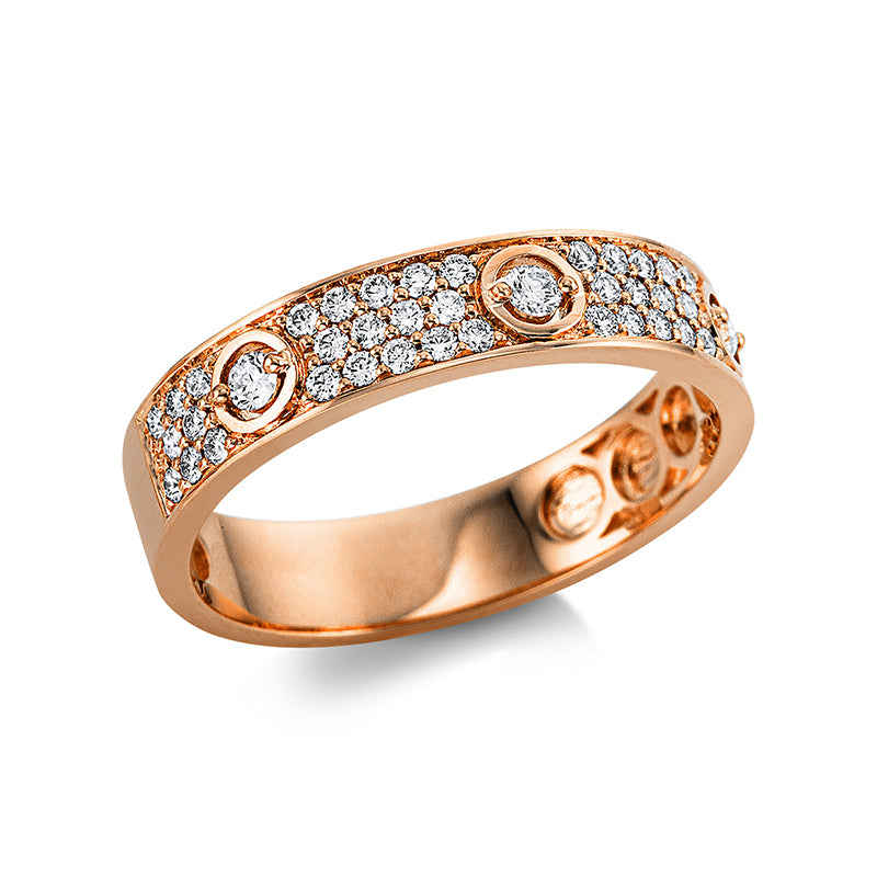 Ring    aus 750/-18 Karat Rotgold mit 47 Diamanten 0