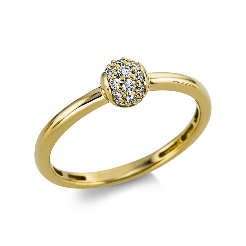 Ring    aus 750/-18 Karat Gelbgold mit 19 Diamanten 0