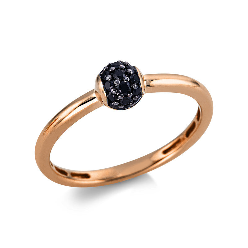 Ring - Pavé aus Gold mit Diamanten, Fassung schwarz rhodiniert - 1Y114