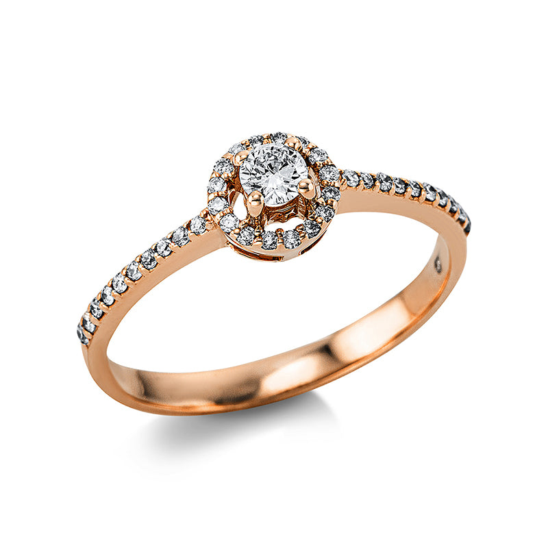 Ring    aus 585/-14 Karat Rotgold mit 37 Diamanten 0
