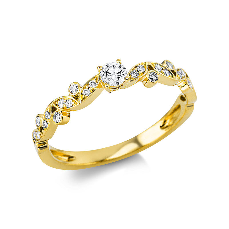 Ring    aus 750/-18 Karat Gelbgold mit 23 Diamanten 0