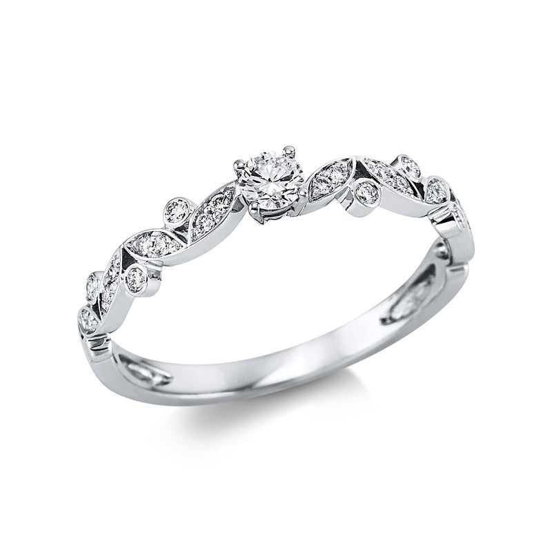 Ring    aus 750/-18 Karat Weißgold mit 23 Diamanten 0