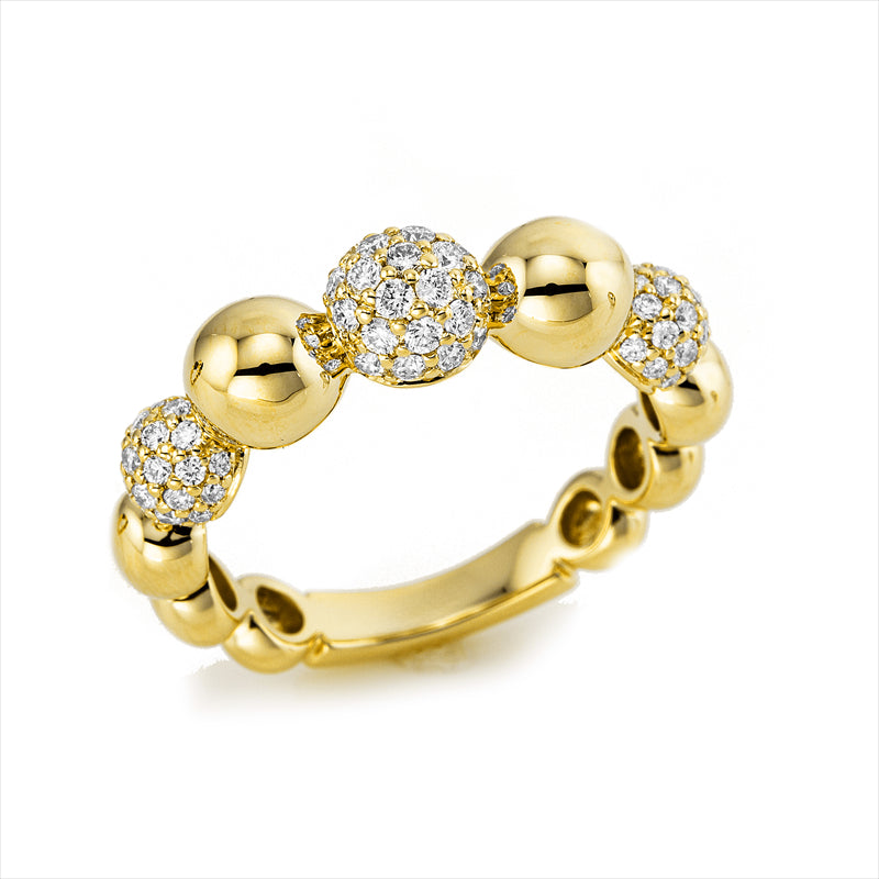 Ring    aus 750/-18 Karat Gelbgold mit 75 Diamanten 0