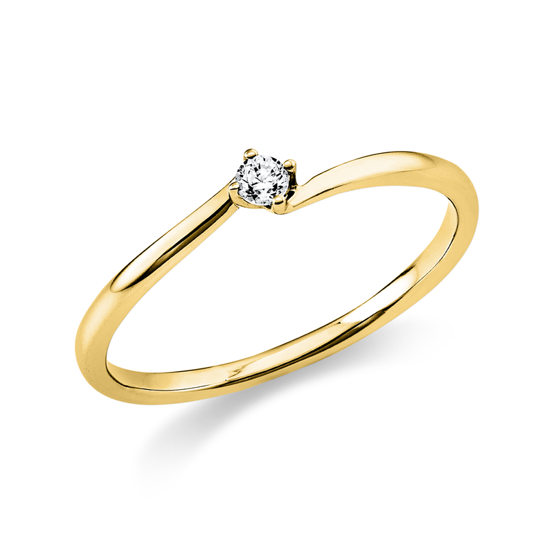 Ring    aus 585/-14 Karat Gelbgold mit 1 Diamant 0