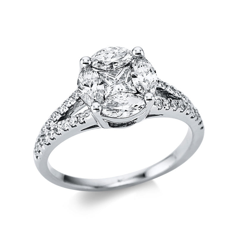 Ring    aus 750/-18 Karat Weißgold mit 35 Diamanten 1