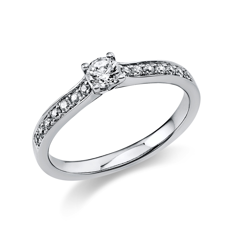 Ring    aus 585/-14 Karat Weißgold mit 13 Diamanten 0