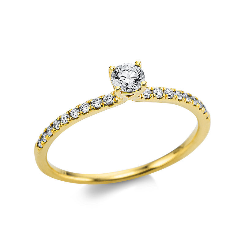 Ring    aus 750/-18 Karat Gelbgold mit 19 Diamanten 0