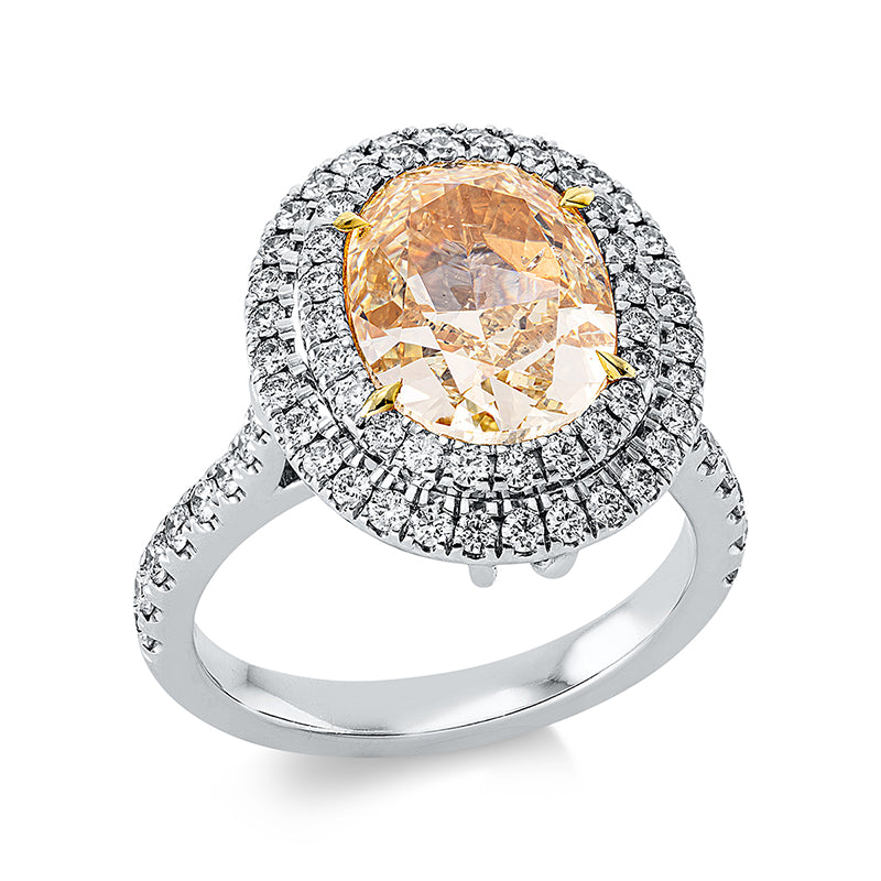 Ring    aus 750/-18 Karat Weißgold / Gelbgold mit 73 Diamanten 4