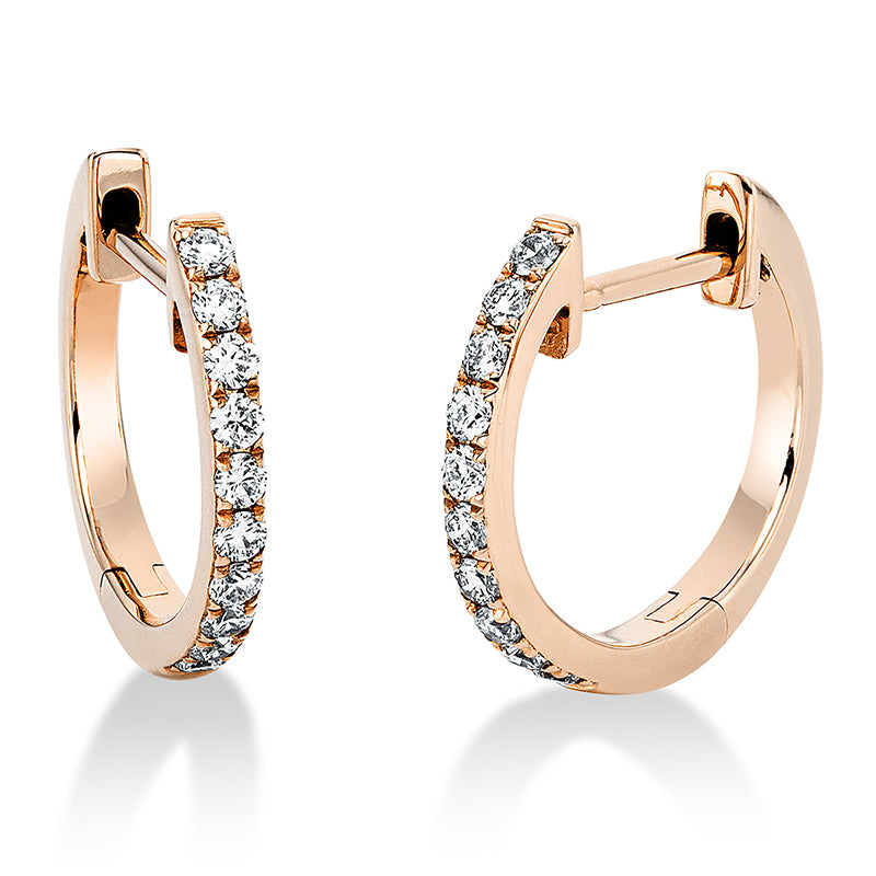 Creolen    aus 750/-18 Karat Rotgold mit 20 Diamanten 0
