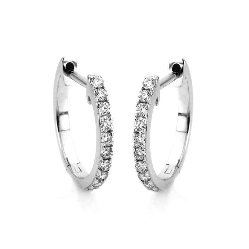 Creolen    aus 750/-18 Karat Weißgold mit 20 Diamanten 0