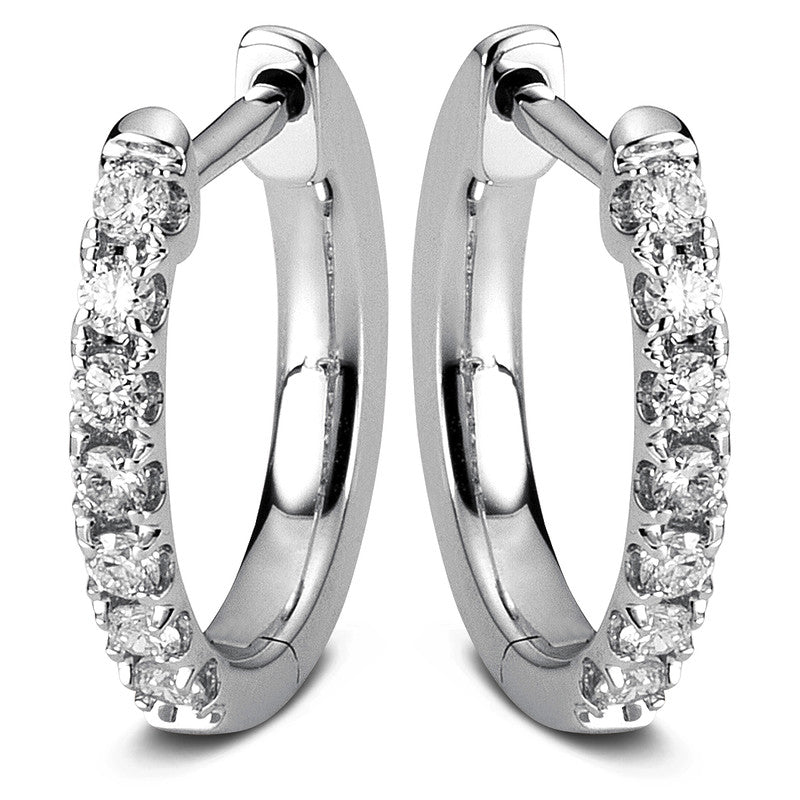 Creolen    aus 585/-14 Karat Weißgold mit 14 Diamanten 0