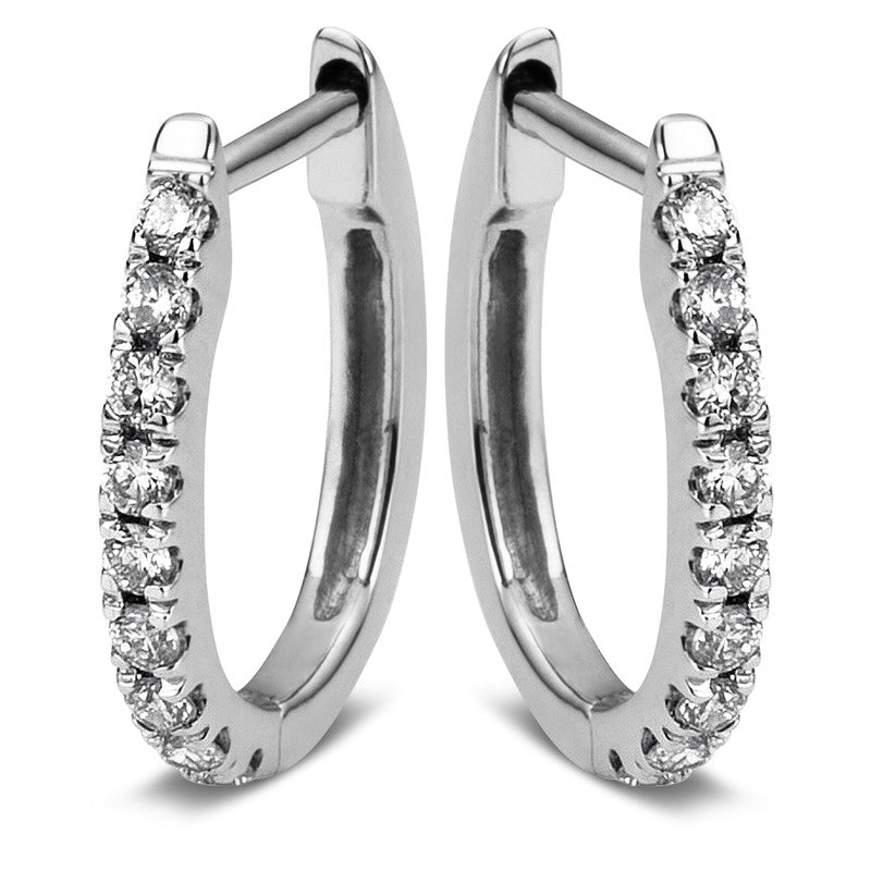 Creolen    aus 750/-18 Karat Weißgold mit 18 Diamanten 0