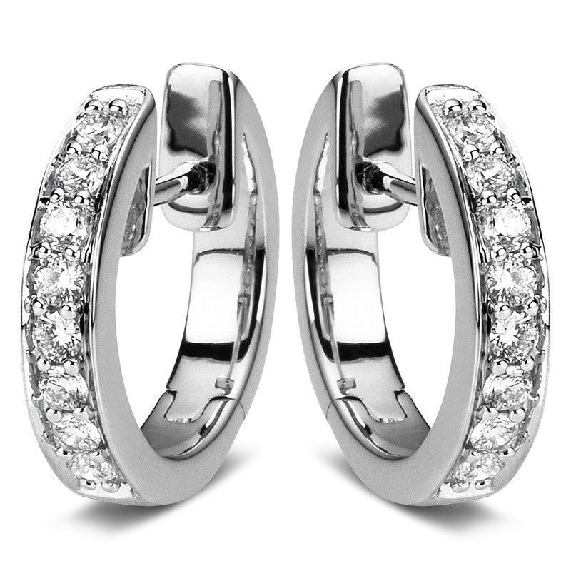 Creolen    aus 750/-18 Karat Weißgold mit 16 Diamanten 0