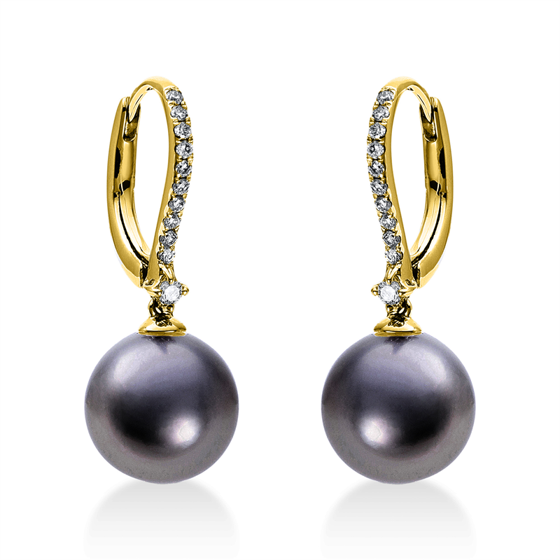 Ohrschmuck   mit Tahiti aus 750/-18 Karat Gelbgold mit 22 Diamanten 0