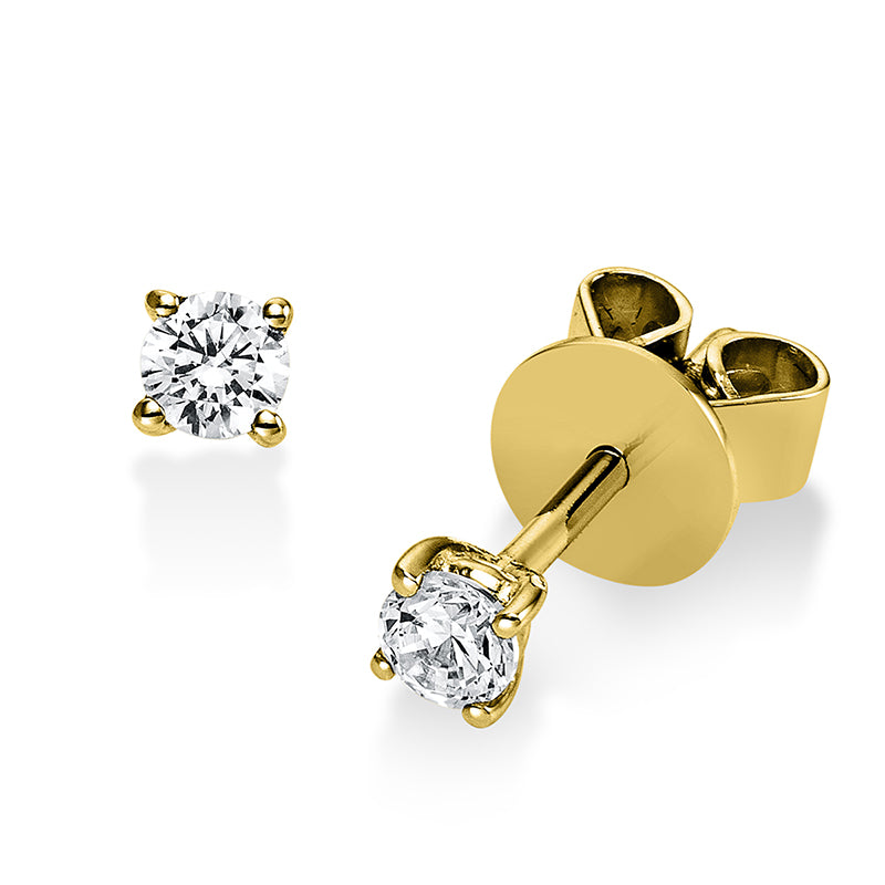 Ohrstecker    aus 750/-18 Karat Gelbgold mit 2 Diamanten 0