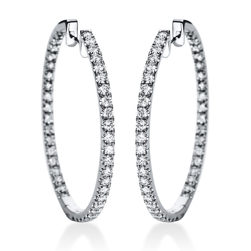 Creolen    aus 750/-18 Karat Weißgold mit 86 Diamanten 3