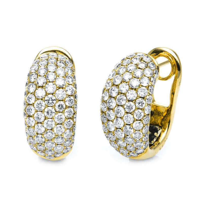 Creolen    aus 750/-18 Karat Gelbgold mit 144 Diamanten 2 ct