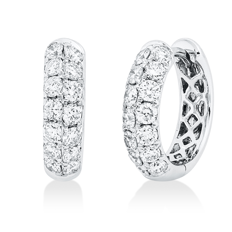 Creolen    aus 750/-18 Karat Weißgold mit 28 Diamanten 0