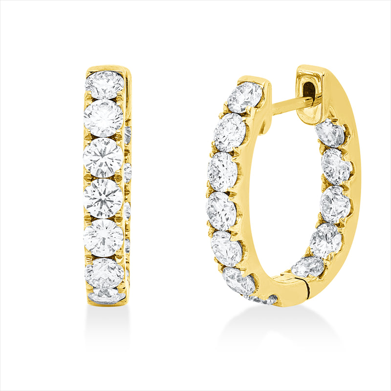 Creolen    aus 750/-18 Karat Gelbgold mit 24 Diamanten 2