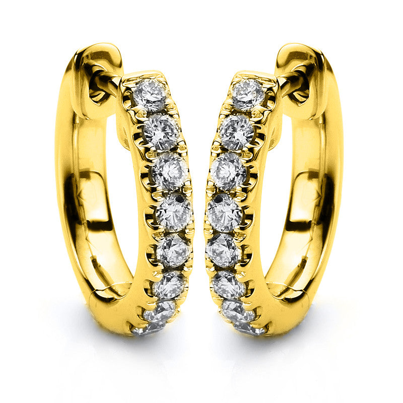 Creolen    aus 750/-18 Karat Gelbgold mit 16 Diamanten 0