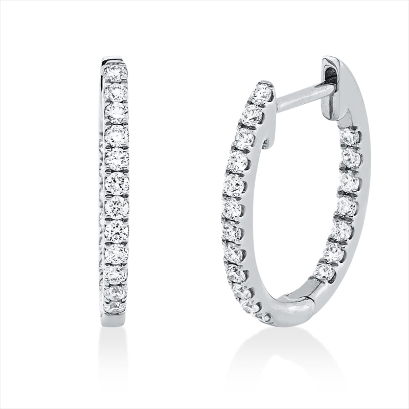 Creolen    aus 750/-18 Karat Weißgold mit 38 Diamanten 0