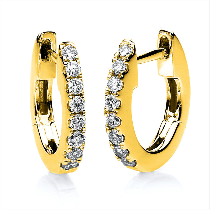 Creolen    aus 750/-18 Karat Gelbgold mit 16 Diamanten 0