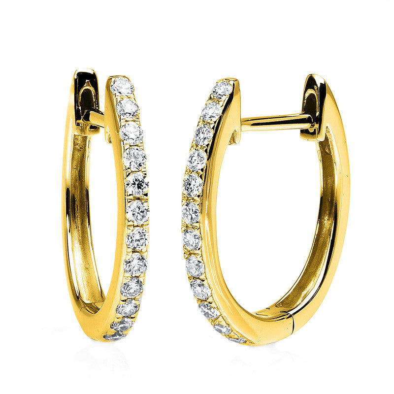 Creolen    aus 750/-18 Karat Gelbgold mit 24 Diamanten 0