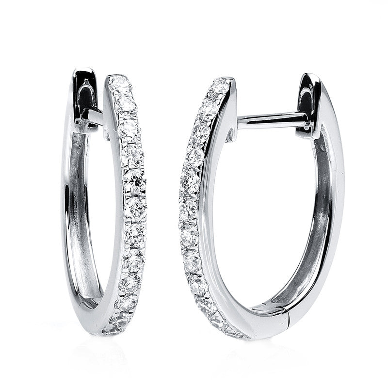 Creolen    aus 750/-18 Karat Weißgold mit 24 Diamanten 0