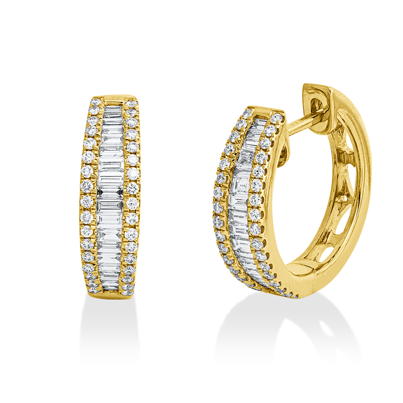 Creolen    aus 750/-18 Karat Gelbgold mit 103 Diamanten 0