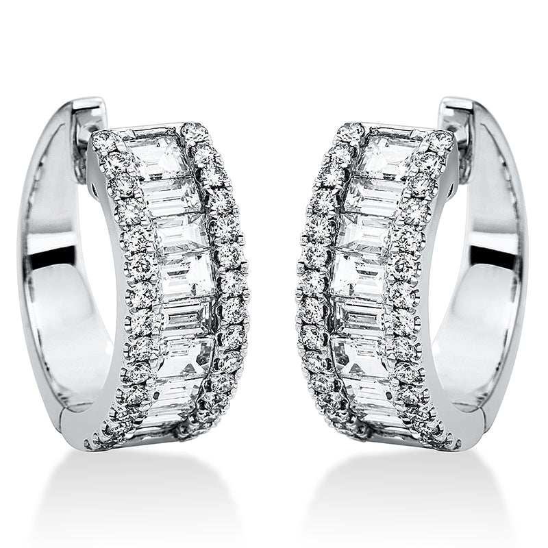 Creolen    aus 750/-18 Karat Weißgold mit 85 Diamanten 1