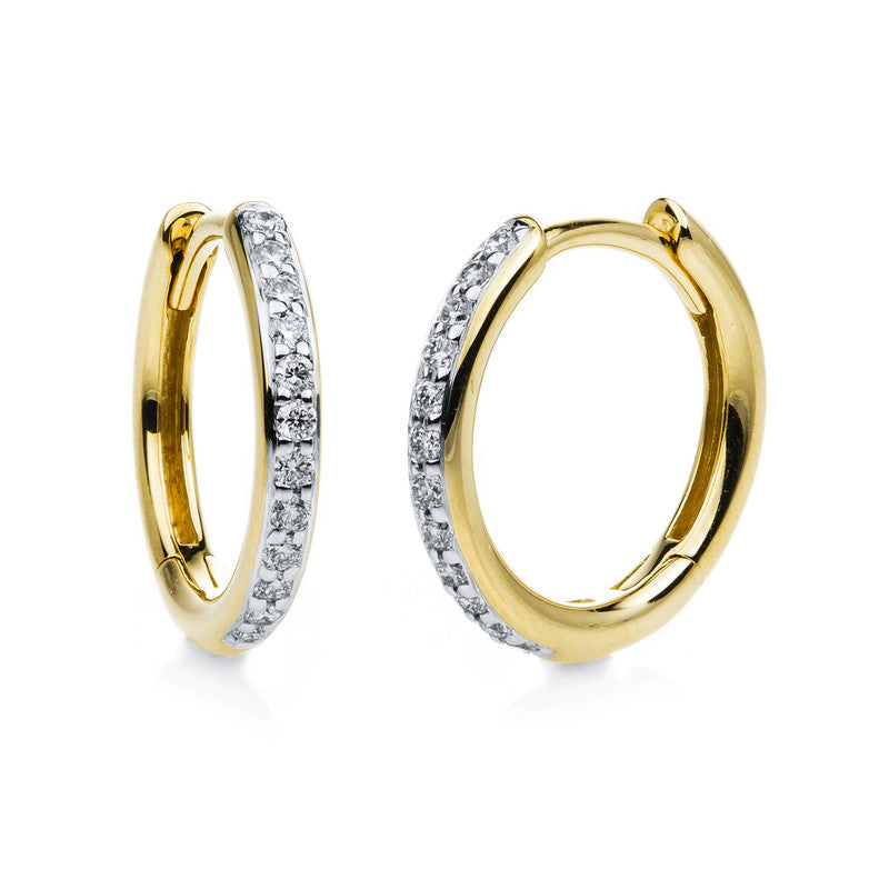 Creolen    aus 750/-18 Karat Gelbgold mit 24 Diamanten 0