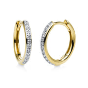 Creolen    aus 750/-18 Karat Gelbgold mit 24 Diamanten 0