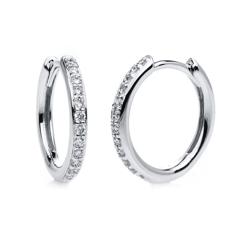 Creolen    aus 750/-18 Karat Weißgold mit 24 Diamanten 0