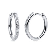 Creolen    aus 750/-18 Karat Weißgold mit 24 Diamanten 0