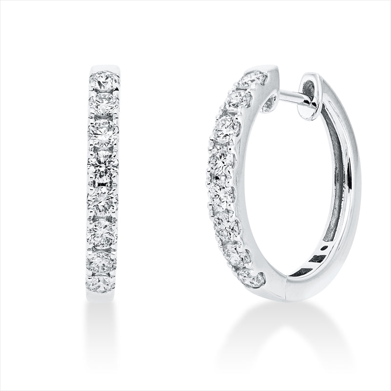 Creolen    aus 750/-18 Karat Weißgold mit 16 Diamanten 0
